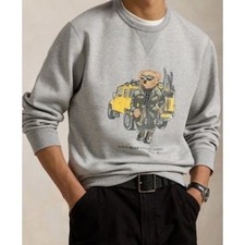 NWT Polo Ralph Lauren Polo Bear Sweatshirt Grey Off-Road Vehicle Mens Size M