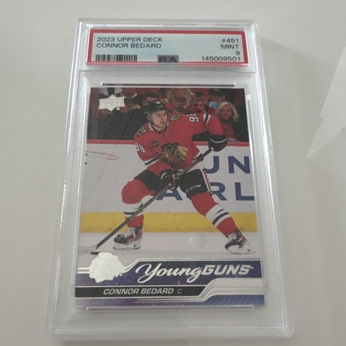 Upper Deck 2023-24 Series 2 Young Guns Connor Bedard #451 PSA 9 RC Hawks