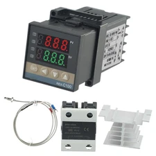 Reliable REXC100 Temperature Controller Kit with Heat Sink and K Thermocouple