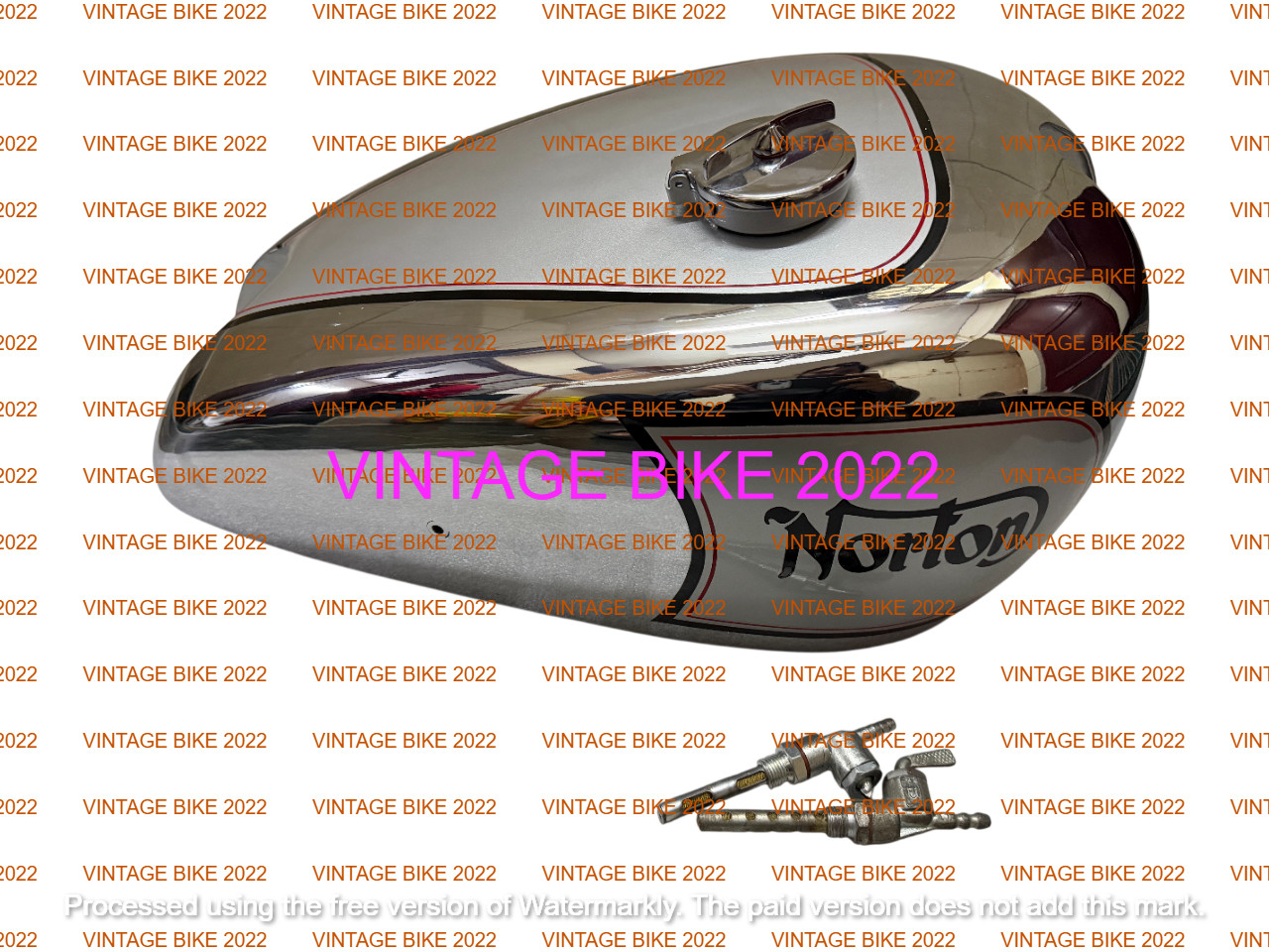 NORTON 16H SILVER PAINTED CHROME PETROL STEEL TANK WITH CAP /FIT FOR
