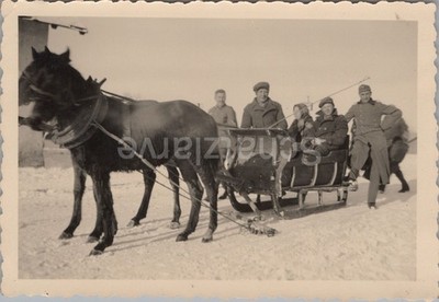 Foto, Wk2, Schlittenfahrt in Zarszyn Krosno Januar 1940 Polen (MJ-127)