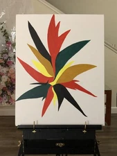 Hand Painted Abstract Acrylic Painting On Canvas 