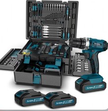 Compact 21V Cordless Drill Tool Kit: 255-Piece Portable Solution for All Tasks