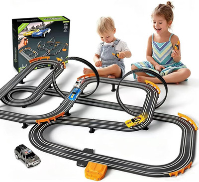 Slot Car Race Track Set Electric or Battery Powered Racing Car Track for Kids Bo