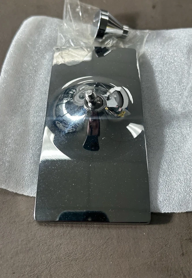 Aluminum Rear View Mirror Chrome Glue On - Image 2 of 4