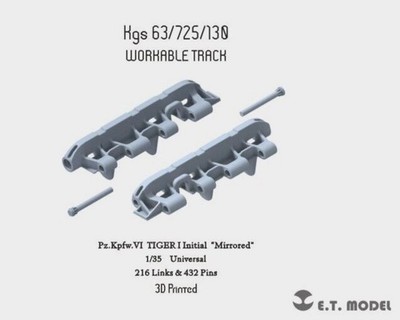 ET Model P35-005 1/35 TIGER I Initial Workable Track ''Mirrored'' (3D Printed)