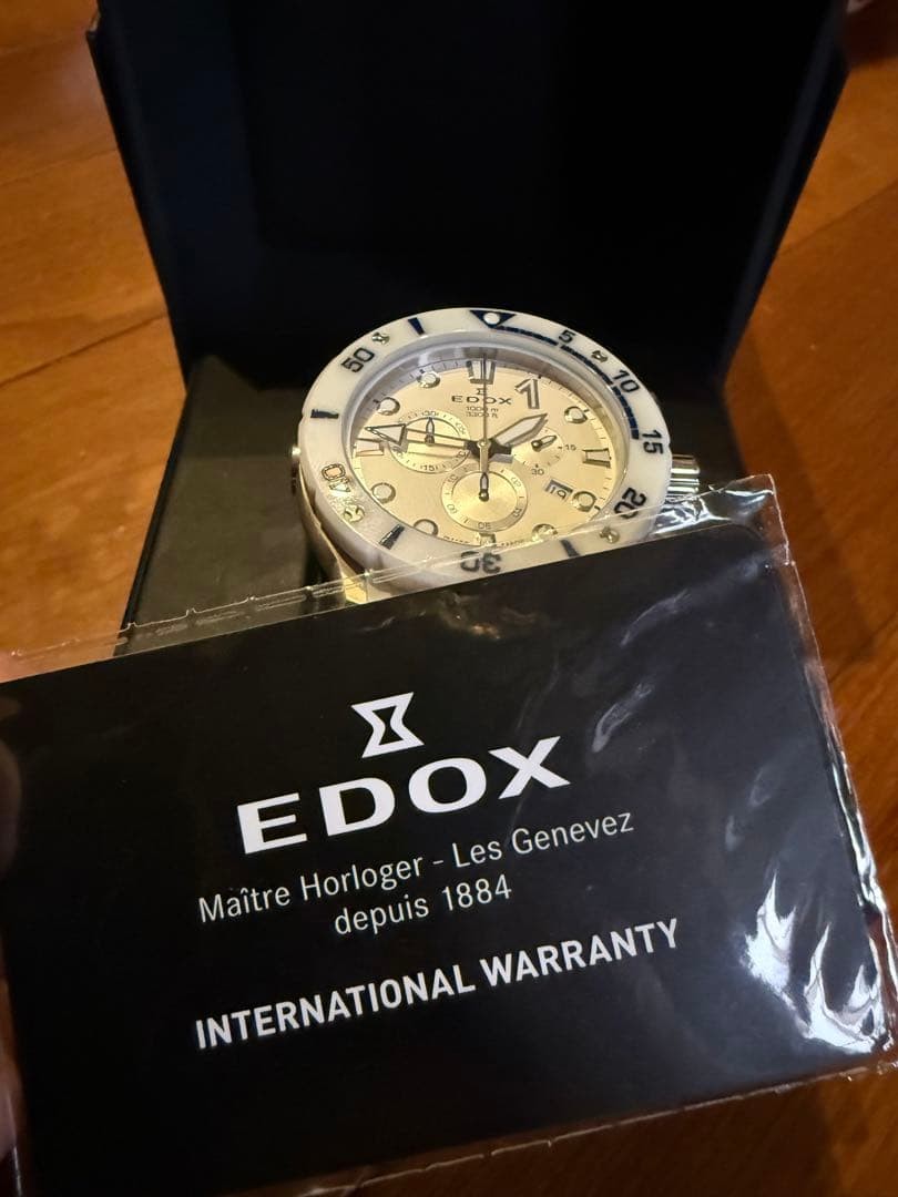 EDOX Chronoffshore-1 Quartz Diver Watch 300m White Box Near Mint