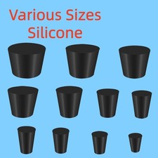 Tapered Plugs Rubber Bungs Stoppers Laboratory SOLID Stoppers Black Various Size