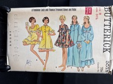Butterick 5518 Misses Robe Nightgown Vintage Sewing Pattern Size 8 Uncut