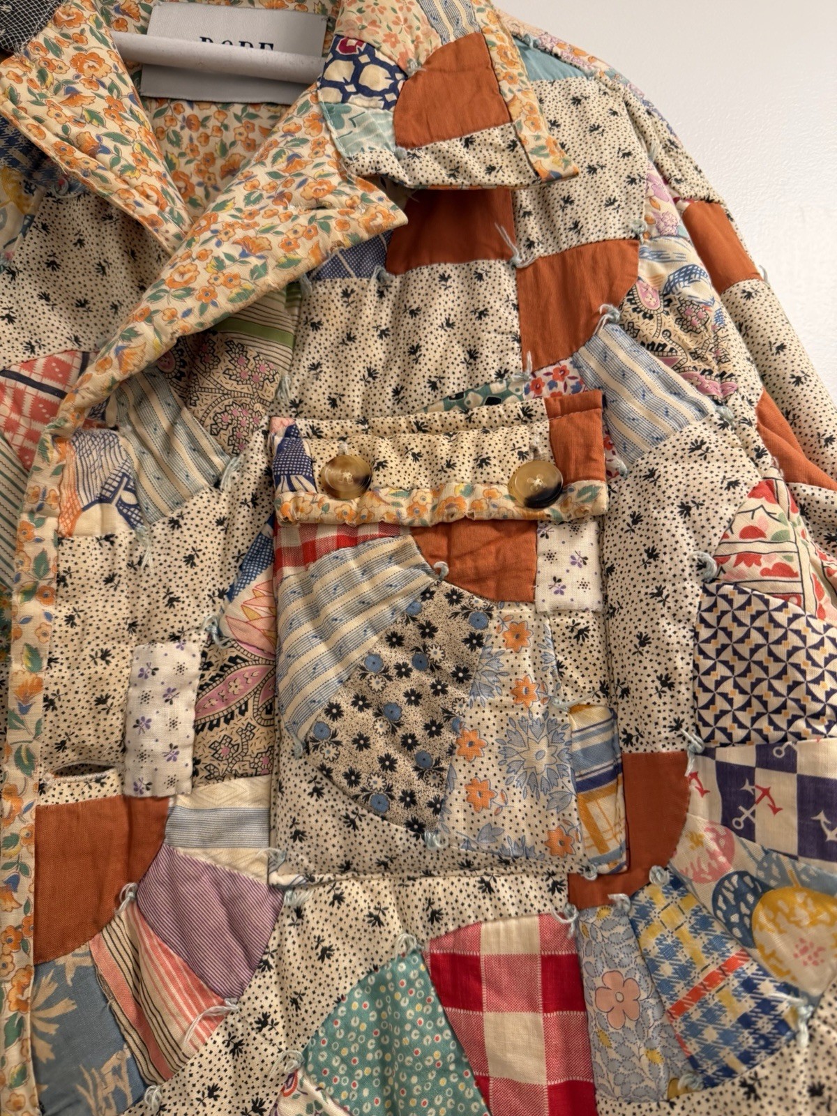 BODE Patchwork Quilted Jacket Multicolor Button P… - image 4