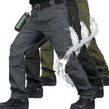 Mens Cargo Pants Tactical Waterproof Work Trousers Outdoor Hiking Combat Pants