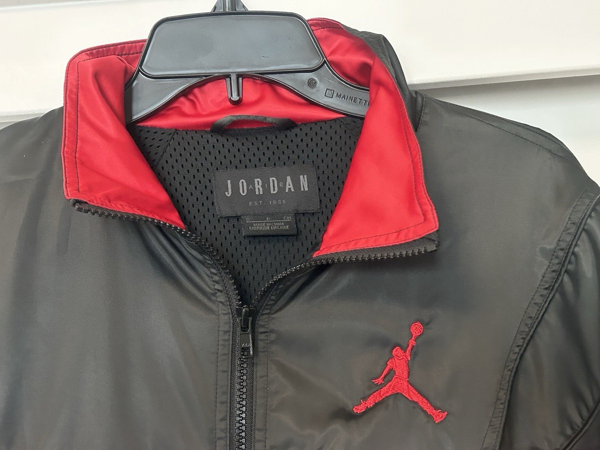 Air Jordan Nike Retro 5 V Satin Full Zip Jacket Ar3130-010 Black