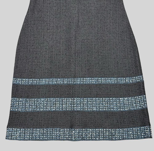 St John Dress Womens 4 Black Pink Blue Knit Short Sleeve Bouclé Sheath USA - Picture 2 of 11