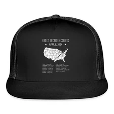 USA Total Solar Eclipse TImes 2024 Trucker Hat