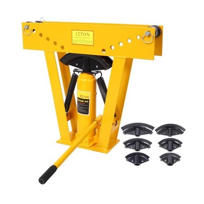 12 Ton Hydraulic Pipe Bender, Steel Exhaust Pipe Bender with 6 Precision Dies...