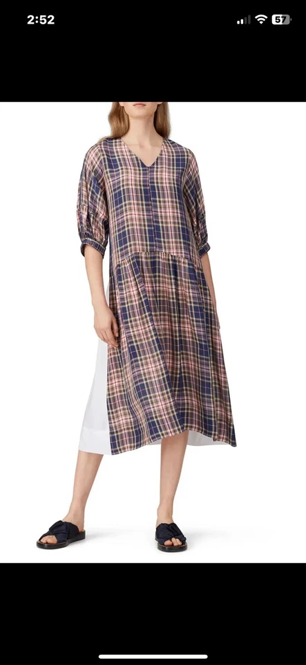 Vestido Sea New York para mujer 4 Rooney Cottagecore Pradera Cuadros Fluido Midi Preppy Foto 4 de 4