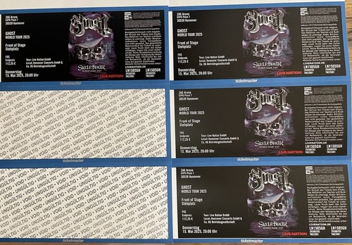 Ghost - Skeletour Tour 2025 Ticket - Hannover - Front of Stage - 4 St. vorh.