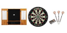 Bristle Dartboard  Oak Cabinet  Fat Cat Steel Tip Darts