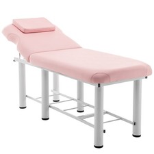 Massage Bed with Adjustable Backrest, Headrest, and Storage Shelf
