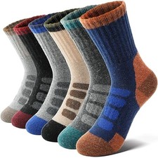 Kids Merino Wool Hiking Socks Boys Girls Toddlers Thermal 8-12 Years Check
