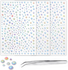 325 Pcs Self Adhesive Pearl Stickers Laser Face Gem Stickers 3-6Mm round Rhinest