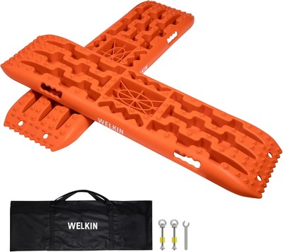 Recovery Tracks Traction Snow Mud Sand Ladder Boards 4WD Jack Base Screws Orange