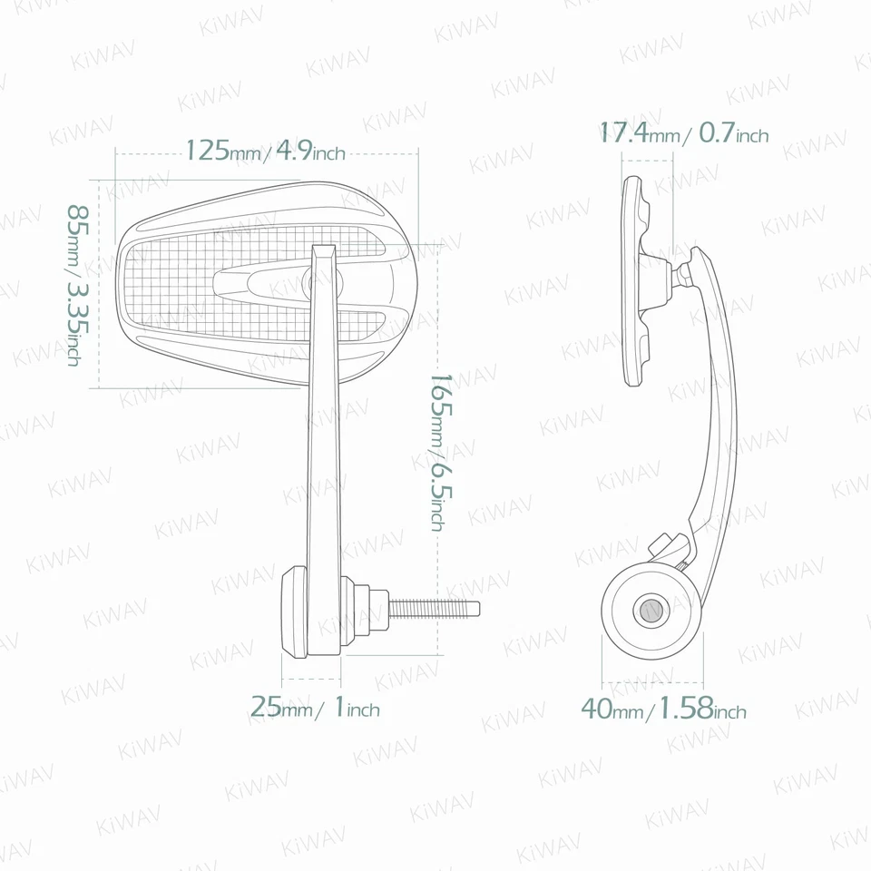 Mirrors for threaded bar end Mamba real carbon fiber fits Indian Scout Bobber — 第 2/4 张图片
