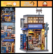 DIY Miniature House Kit - Japan Book Nook, 3D Wooden Puzzle, Dual-Scene Decor, C