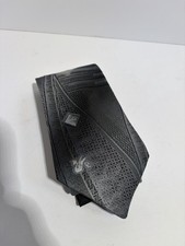 Vintage Donnini Paris Mens Tie Gray Black Geometric Abstract Pattern Designer