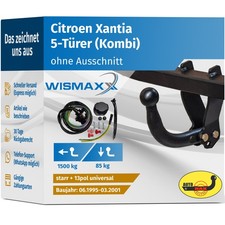 ANHÄNGERKUPPLUNG starr für Citroen Xantia 95-01 +13polig E-Satz ABE