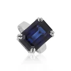 15 Ct Natural Blue Tanzanite Ring 925 Sterling Silver Handmade Fine Jewelry