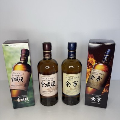 Nikka Single Malt Yoichi & Miyagikyo Set 2x700ml Japanese Whisky NEW Sealed Box