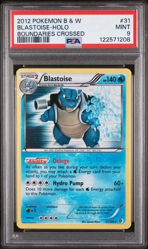 PSA 9 MINT Blastoise Boundaries Crossed Holo Rare 2012 Pokemon BW 31/149