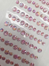 CraftbuddyUS 110pcs, AB PINK FLOWER Self Adh Rhinestone Gems Wedding Craft