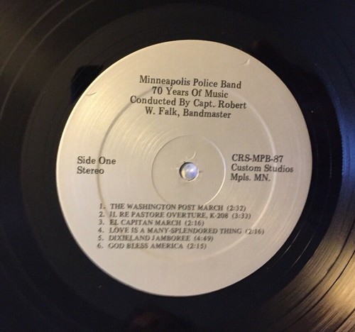 MINNEAPOLIS POLICE BAND 1917-1987 70 YEARS OF MUSIC Conducted Capt Robert W Falk - 第 5/10 張圖片