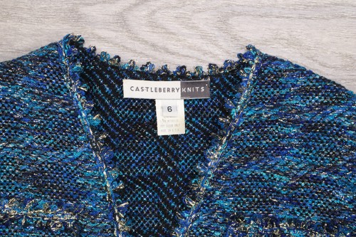 Vintage Castleberry Knits Women's Blue Jacket & Skirt Suit Set Sz 6 - Picture 2 of 12