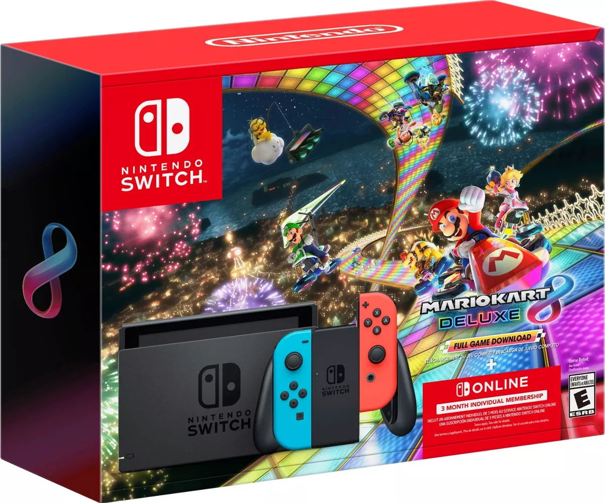 hagl klodset en lille NEW Nintendo Switch SUPER Bundle MARIO KART 8 Deluxe + 3 Month Membership |  eBay