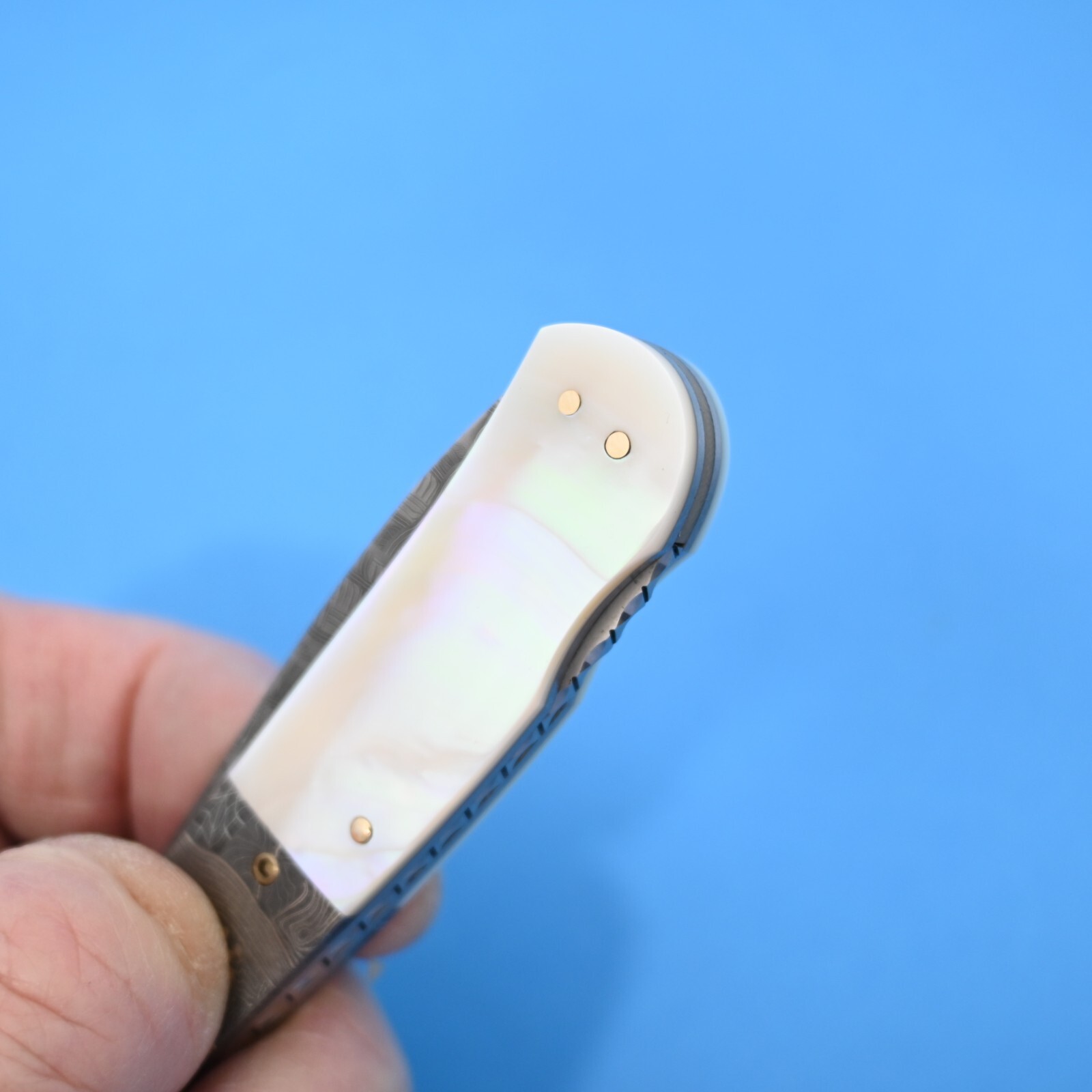 W.D. PEASE, EWING, KY. HANDMADE DAMASCUS AND SEA SNAIL