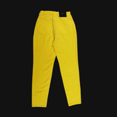 Vintage 90s VERSACE JEANS COUTURE Yellow High Waisted Jeans Sz. 26