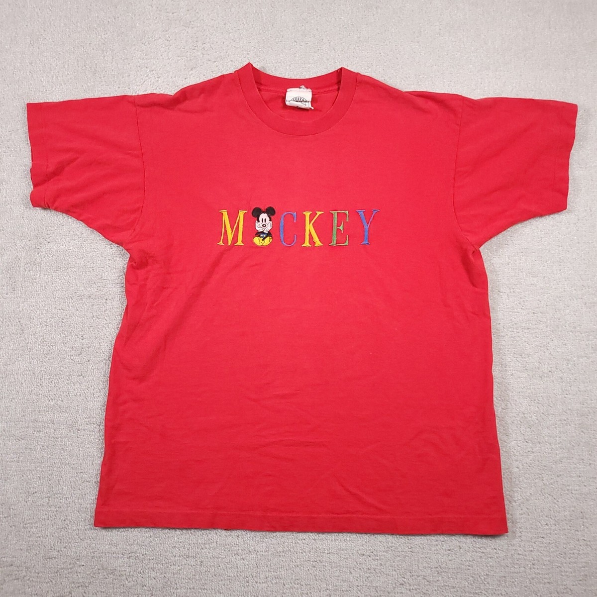 Vtg Mickey Mouse Shirt 90s Disney Mickey & Co One Size Embroidered 