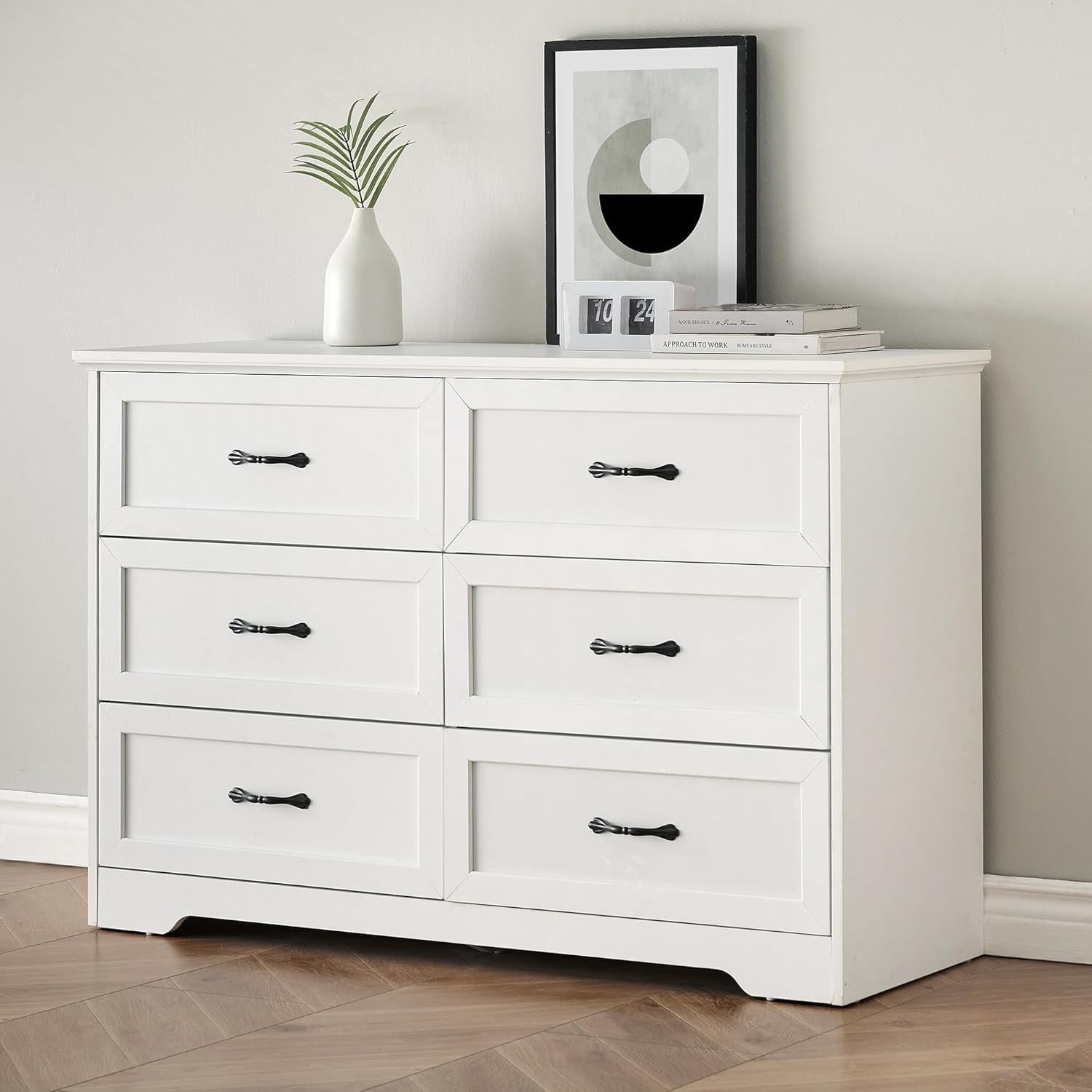 Modern 6-Drawer Dresser for Closet Organization and Clothes Storage