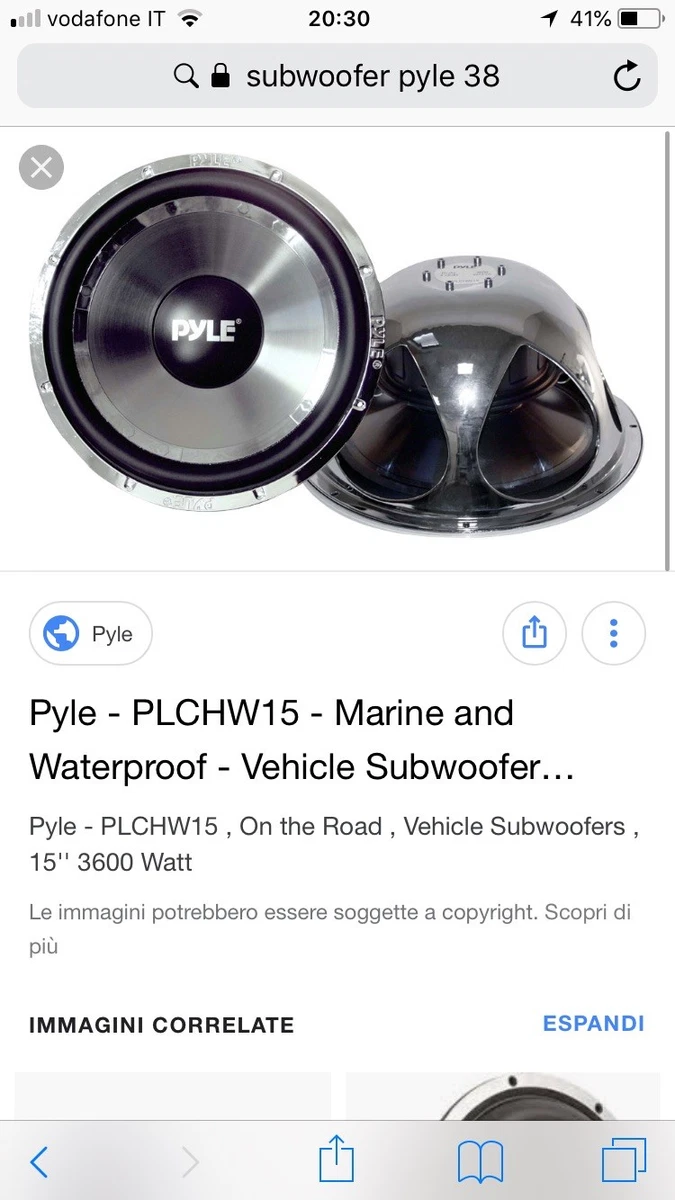 Subwoofer Pyle 38 Cm - 3600W - 1200W RMS - Neuf Sous Emballage - Boomer Puissant