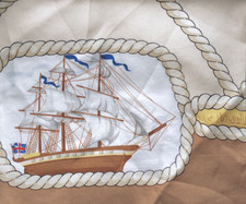 Burberrys Scarf Brown 33 Square Nautical Comp...