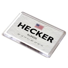 FRIDGE MAGNET - Hecker - Illinois - USA - Lat/Long