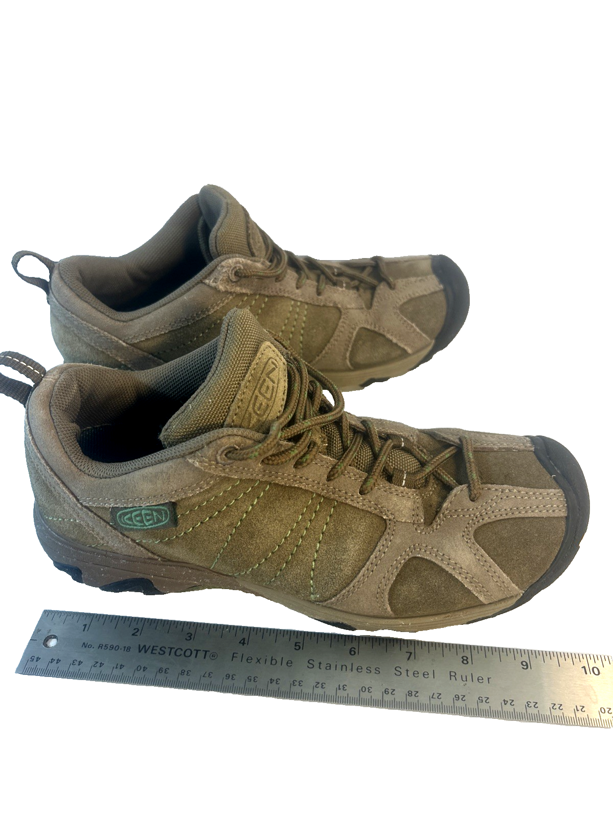 Scarpe da trekking KEEN taglia 8 5 donna basse verde marrone sneakers impermeabili CD 0412