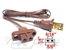 6ft Polarized 2-Pin Power Cord with Ears for Vintage Solid State TV Stereo Radio