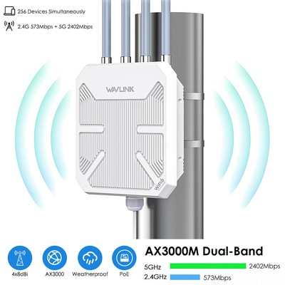 WAVLINK Outdoor WiFi 6 Extender Repeater 2402Mbps WLAN Access Point Aktives PoE