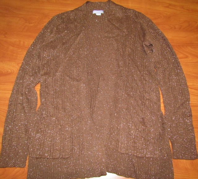 pointelle open cardigan