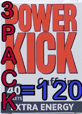 POWER KICK COFFEIN EXTRA AUSDAUER ENERGIE/WACHSAMKEIT STIMULANS TABLETTEN (40,80,120)