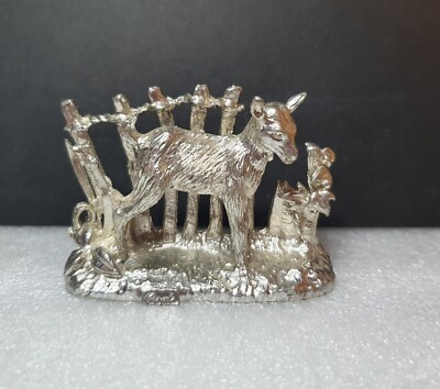 Silberfarbenes Lamm Ornament - Hoftor - Tierfigur aus Metall